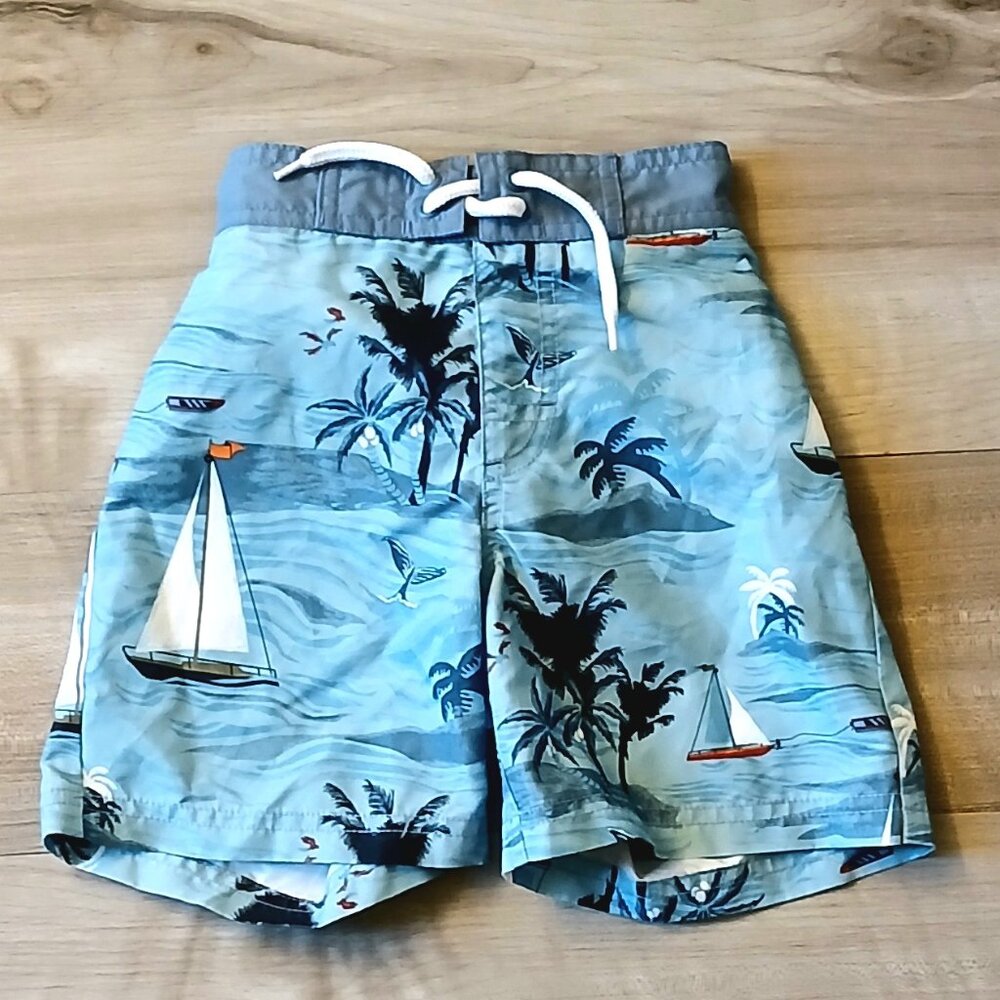 Boys Gymboree Size 2T Tropical Beach Island Swim Trunks